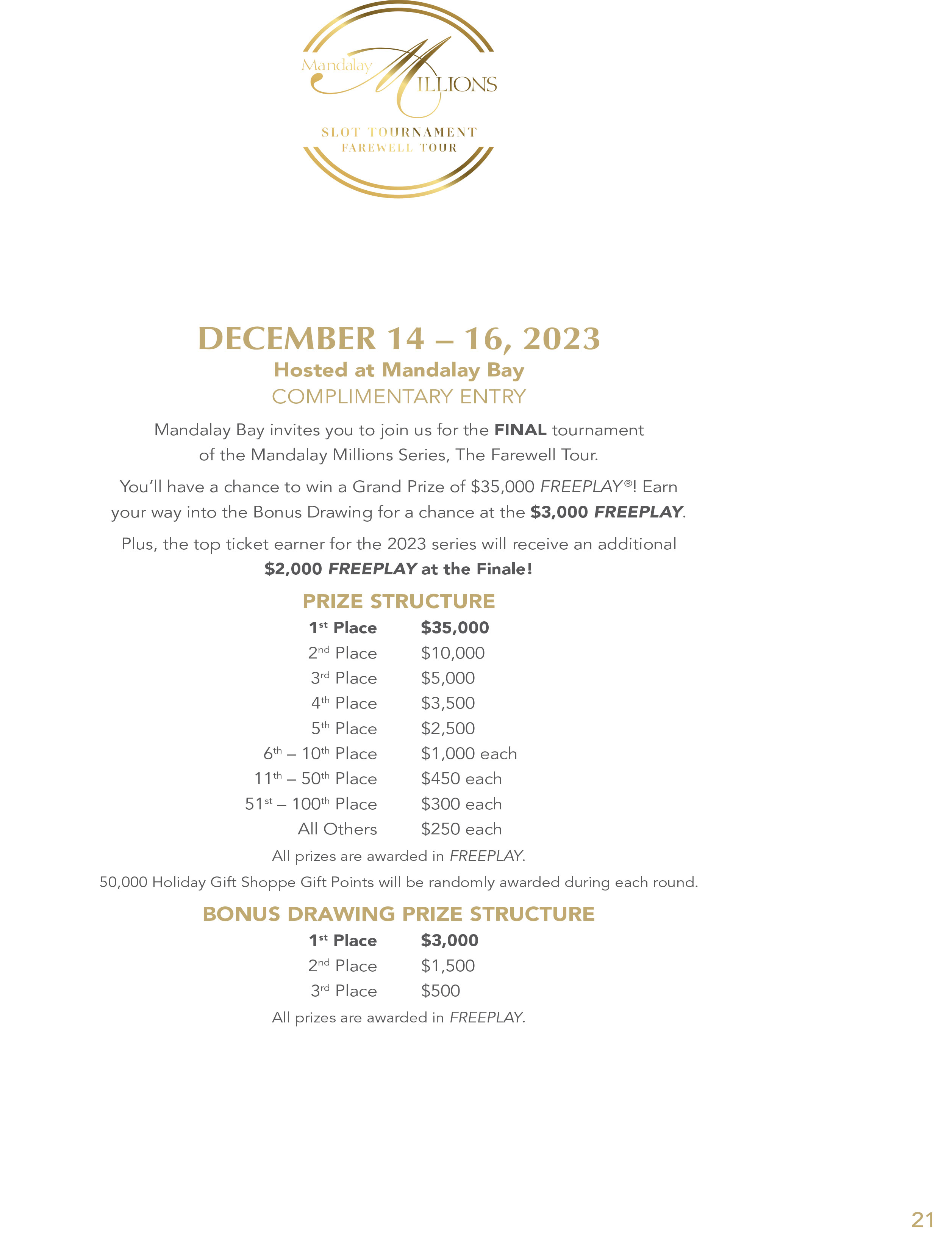 Mgm Holiday Gift Points Catalog - 93262zw